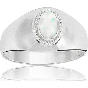 Fasek Gold Gümüş Yüzük - Opal Şövalye Kadın 925 Ayar Gümüş Yüzük-Opal Gümüş 925 Ayar Hediye Gümüş Yüzük