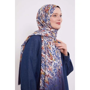 Lacivert Batik Desen Pamuk Şal