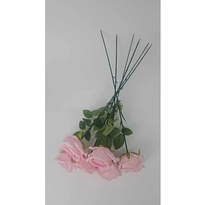 Yapay Kadife Gül 6 Adet Açık Pembe 50 cm Vazodekor Gelin Çiçeği Ev Süsü