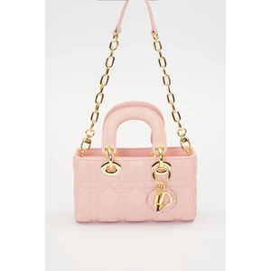 Pembe Gold Zincir Detaylı Omuz Çantası