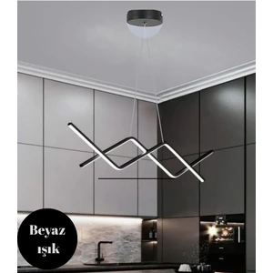 Raha Siyah Modern Sarkıt Beyaz Ledli Avize