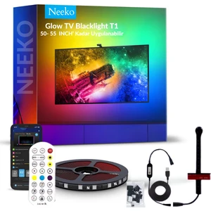 Glow T1 Tv Senkronize Ambiyans Akıllı LED | Sese Duyarlı, Telefon ve Kumanda Kontrollü 50 - 55 Inch Tv'ler ile Uyumludur