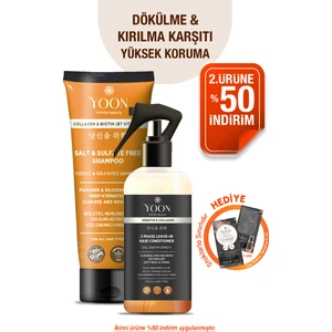 2'li Vegan Tuzsuz Şampuan & Saç Bakım Spreyi 250ML, Keratin, Kolajen ve B7 Biotinli Besleyici Set