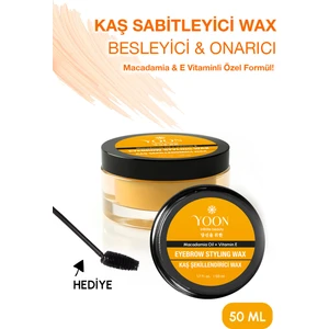Kaş Sabitleyici Wax – Macadamia Yağı & E Vitaminli Kaş Şekillendirici 50 ml + Fırça Hediyeli