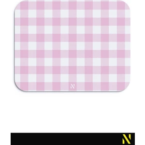 Pembe Ekose Pötikare Desenli Ergonomik Mouse Pad - 23 x 19 cm - Kaymaz Taban Ev ve Ofis Kullanımı Fare Altlığı Mousepad