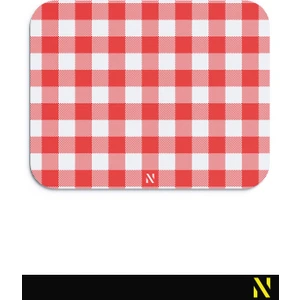 Kırmızı Ekose Pötikare Desenli Ergonomik Mouse Pad - 23 x 19 cm - Kaymaz Taban Ev ve Ofis Kullanımı Fare Altlığı Mousepad