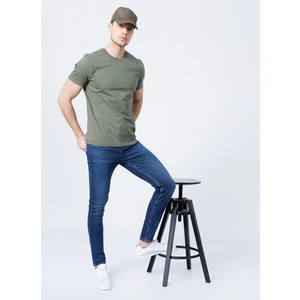 Düşük Bel Skinny Fit Düz Koyu Mavi Erkek Denim Pantolon - 5157