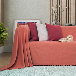 Latuda Concept Kaymaz Koltuk Örtüsü Çift Taraflı Mikrofiber Şönil 175x300 cm Kiremit – Kedi Köpek ve Çocuk Dostu