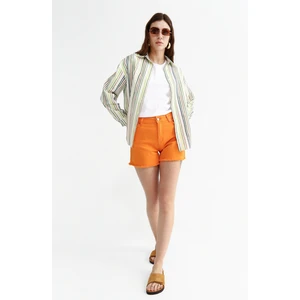 Normal Bel Basic Turuncu Kadın Şort MARISSA