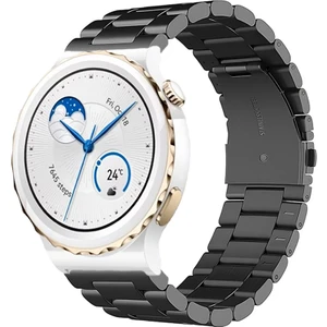 Huawei Watch Gt3 Pro 43MM Seramik Uyumlu Kordon Klasik Baklava Model Paslanmaz Çelik Metal Kayış