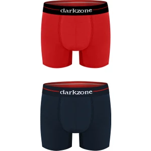 DZNVD1103 Düz Kırmızı - Lacivert Erkek Boxer