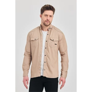 Slim Fit Çift Cepli Çıtçıtlı  Dar Kalıp Pamuklu Kot Gömlek