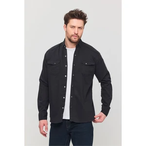 Slim Fit Çift Cepli Çıtçıtlı  Dar Kalıp Pamuklu Kot Gömlek