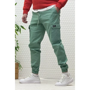 Erkek Beli Lastikli Likralı Kargo Cepli Gabardin Pantalon