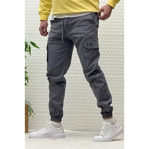 Erkek Beli Lastikli Likralı Kargo Cepli Gabardin Pantalon