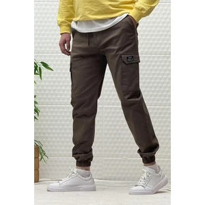 Erkek Beli Lastikli Likralı Kargo Cepli Gabardin Pantalon