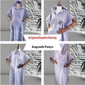 Kişiye Özel Isim Nakışlı Kapüşonlu Çocuk Pançosu – Yazı ile Tasarım