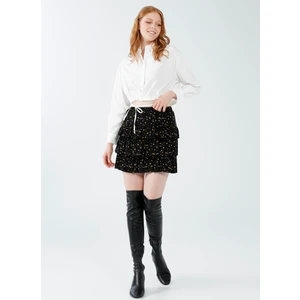 Lastikli Bel Siyah Kadın Etek K-GAMBIA22