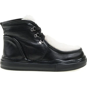 Deri + Tekstil Siyah Kadın Bot Burgos