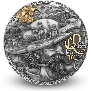 Agakulche Don Kişot Altın Kaplama Gümüş Sikke Coin