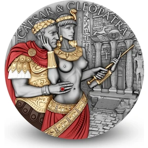 Agakulche Sezar ve Kleopatra Gümüş Sikke Coin
