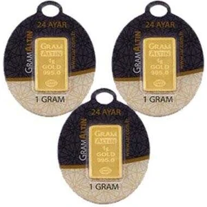 AgaKulche 1 Gram Altın 3 Adet (995) 24 Ayar Külçe Altın