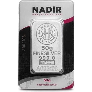 Nadir 50 gr 999.0 24 Ayar  Külçe Gümüş