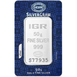 50 Gram Gümüş 999.0 Saflıkta Külçe