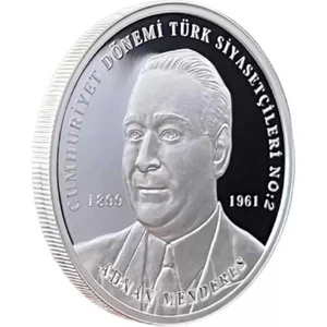 Adnan Menderes 2022 1 Ons Gümüş Sikke Coin