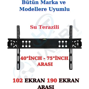 Tüm Marka ve Modellere Uyumlu (40inç - 75inç Aras) Sabit Kilitli Su Terazili Lcd-Plazma Askı Aparatı