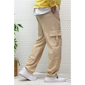 Erkek Full Likralı Rahat Kesim Kargo Cepli  Baggy Jogger Pantolon