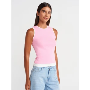 21086 Çift Görünümlü Kolsuz Top-Pembe