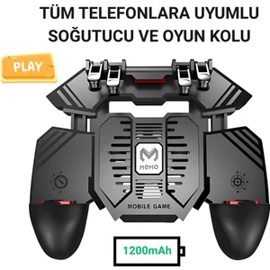 1200MAH Bataryalı 6 Parmak Telefon Soğutucu Nişan Tetik Tuşu Profesyonel Mobil Oyun Konsolu