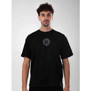 Siyah, Mandala Run Oversize Tişört