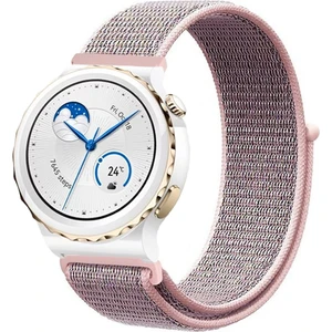 Huawei Watch Gt3 Pro 43MM Seramik ile Uyumlu Kordon Kumaş Desenli Cırt Cırtlı Spor Kayış