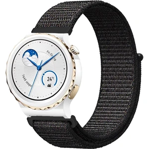 Huawei Watch Gt3 Pro 43MM Seramik ile Uyumlu Kordon Kumaş Desenli Cırt Cırtlı Spor Kayış