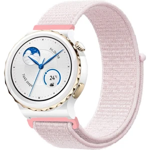 Huawei Watch Gt3 Pro 43MM Seramik ile Uyumlu Kordon Kumaş Desenli Cırt Cırtlı Spor Kayış