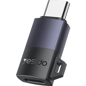 Mini Otg Adaptör Type-C Lightning 480 Mbps Data Dönüştürücü Hızlı Şarj Destekli 60W - Siyah