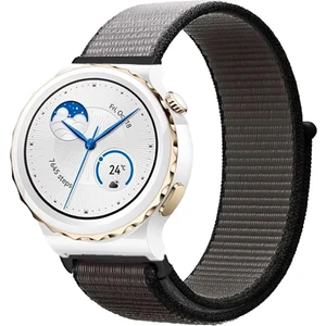 Huawei Watch Gt3 Pro 43MM Seramik ile Uyumlu Kordon Kumaş Desenli Cırt Cırtlı Spor Kayış