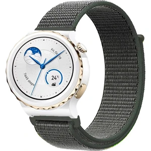 Huawei Watch Gt3 Pro 43MM Seramik ile Uyumlu Kordon Kumaş Desenli Cırt Cırtlı Spor Kayış