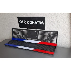 Fransa Bayraklı Özel Tasarım Oto Plakalık 2'li Takım Set