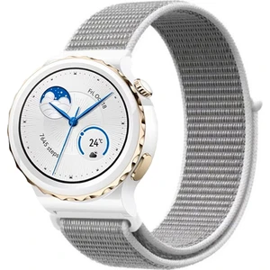 Huawei Watch Gt3 Pro 43MM Seramik ile Uyumlu Kordon Kumaş Desenli Cırt Cırtlı Spor Kayış