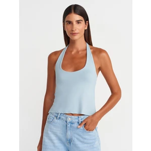 31753 Halter Yaka Top-Koyu Mavi
