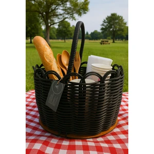 Premium Siyah Renk Piknik Sepeti