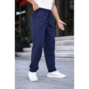 Rahat Keten Karışımlı Bağcıklı Pantolon