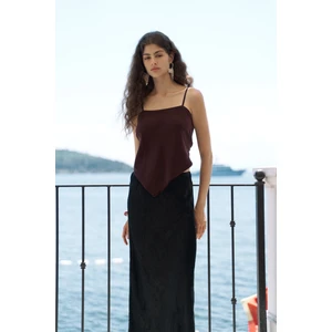 Alytih Üçgen Detay Bordo Crop