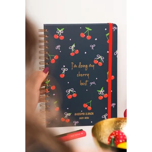 Matt Notebook 2025-2026 Akademik Ajanda Spiralli 17X24 cm - 17 Aylık Kiraz