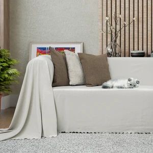 Latuda Concept Kaymaz Koltuk Örtüsü Çift Taraflı Mikrofiber Şönil 175x300 cm Kum Beji – Kedi Köpek ve Çocuk Dostu