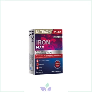 Iron Max 17 mg 30 Tablet Demir Vitamin C Vitamin B6 B12 Folik Asit İçeren Takviye Edici Gıda