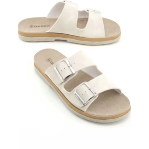 Kadın Yazlık Suni Deri Iki Toka Ayarlanabilir Comfort Taban Günlük Terlik